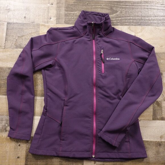 Columbia fleece lined softshell jacket women's medium purple Omni-shield - Picture 1 of 11